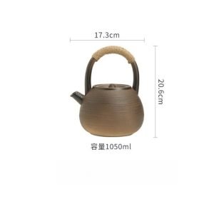 33.8 Fl Oz/1000 Ml Blue And Pink Flower Vintage Chinese Teapot With Bamboo Handle
