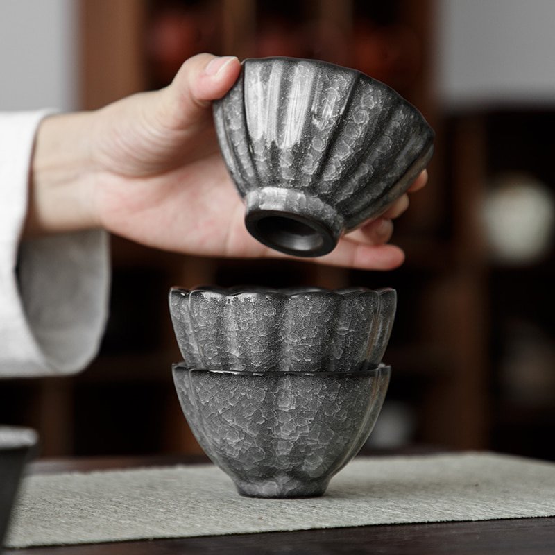 4.4 Fl Oz/130 Ml Peacock And Lotus Golden Gilded Jian Zhan Ceramic Teacups 4.4 Fl Oz/130 Ml Peacock And Lotus Golden Gilded Jian Zhan Ceramic Teacups