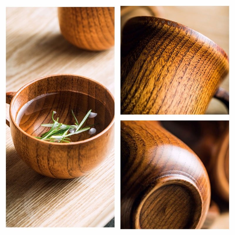 4.1 Fl Oz/120 Ml Japanese Style Wooden Tea Mugs Vintage 4.1 Fl Oz/120 Ml Japanese Style Wooden Tea Mugs Vintage