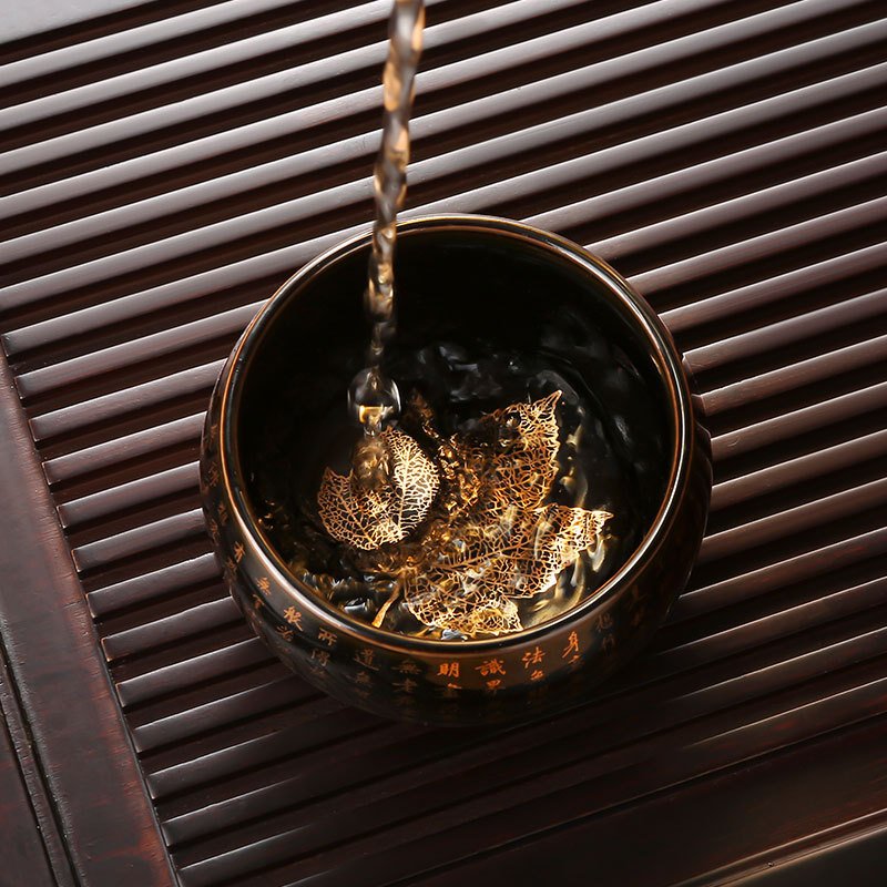 4.1 Fl Oz/120 Ml Buddhist Scriptures Mpale Leaf Jian Zhan Ware Tea Cup For Sale 4.1 Fl Oz/120 Ml Buddhist Scriptures Mpale Leaf Jian Zhan Ware Tea Cup For Sale