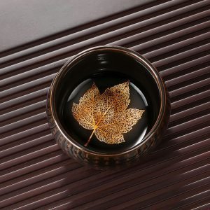 4.1 Fl Oz/120 Ml Buddhist Scriptures Mpale Leaf Jian Zhan Ware Tea Cup For Sale