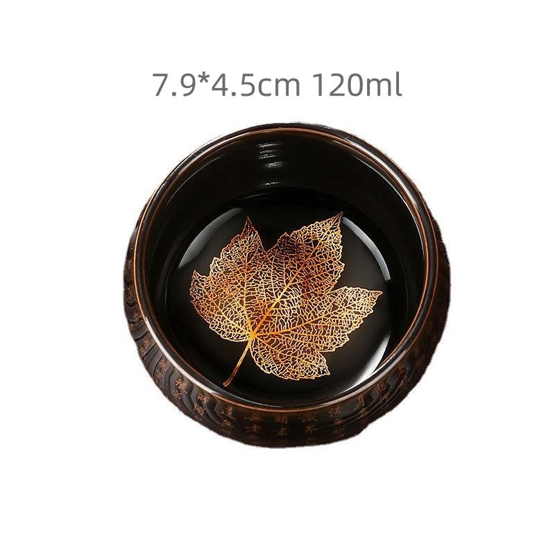 4.1 Fl Oz/120 Ml Buddhist Scriptures Mpale Leaf Jian Zhan Ware Tea Cup For Sale 4.1 Fl Oz/120 Ml Buddhist Scriptures Mpale Leaf Jian Zhan Ware Tea Cup For Sale