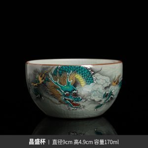 14.2 Fl Oz/420 Ml Forbidden City Traditional Enamel Chinese Ceramic Cups For Tea With Ceramic Infuser And Lid