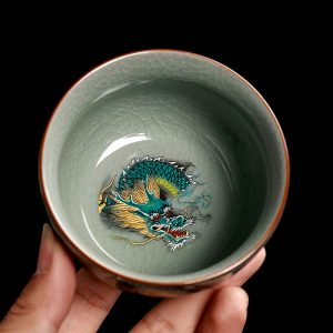 14.2 Fl Oz/420 Ml Forbidden City Traditional Enamel Chinese Ceramic Cups For Tea With Ceramic Infuser And Lid
