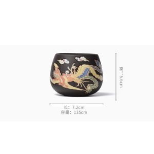 15.2 Fl Oz Colorful Antique Chinese Traditional Ceramic Tea Cups And Chawan Set With Lid And Ceramic Infuser
