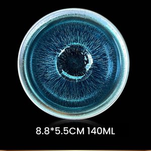 4.7 Fl Oz/140 Ml Crystal Blue Hare’s Fur Style Jian Zhan Ware Tea Cup