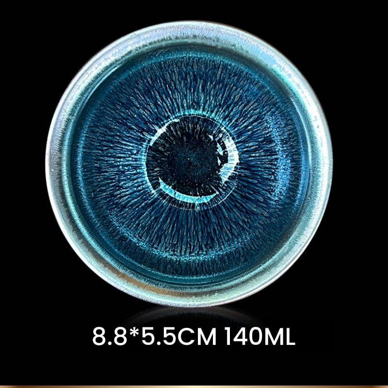 4.7 Fl Oz/140 Ml Crystal Blue Hare’s Fur Style Jian Zhan Ware Tea Cup 4.7 Fl Oz/140 Ml Crystal Blue Hare’s Fur Style Jian Zhan Ware Tea Cup