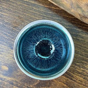 4.7 Fl Oz/140 Ml Crystal Blue Hare’s Fur Style Jian Zhan Ware Tea Cup