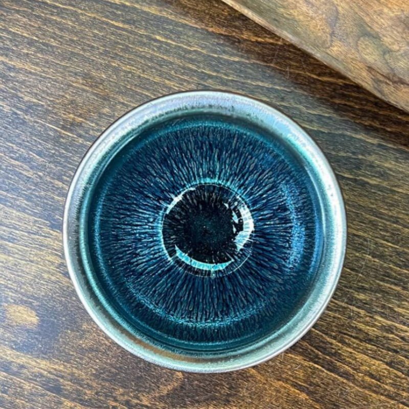 4.7 Fl Oz/140 Ml Crystal Blue Hare’s Fur Style Jian Zhan Ware Tea Cup 4.7 Fl Oz/140 Ml Crystal Blue Hare’s Fur Style Jian Zhan Ware Tea Cup