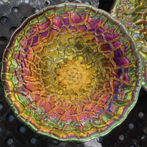 4.4 Fl Oz/130 Ml Peacock And Lotus Golden Gilded Jian Zhan Ceramic Teacups