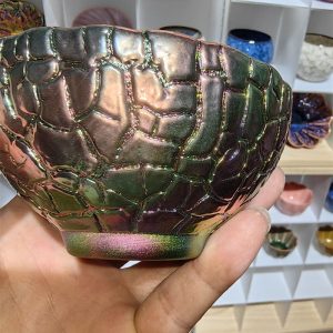 4.4 Fl Oz/130 Ml Peacock And Lotus Golden Gilded Jian Zhan Ceramic Teacups