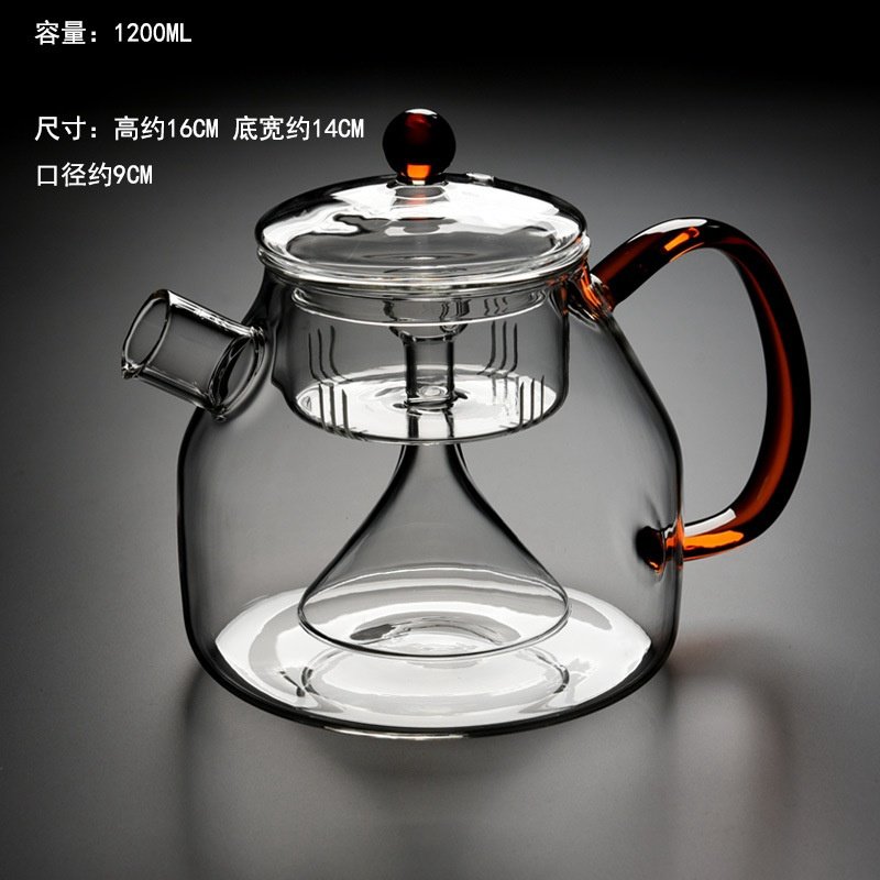 16.9 Fl Oz Small Modern Flip-able Glass Infuser Teapot With Side-handle 16.9 Fl Oz Small Modern Flip-able Glass Infuser Teapot With Side-handle