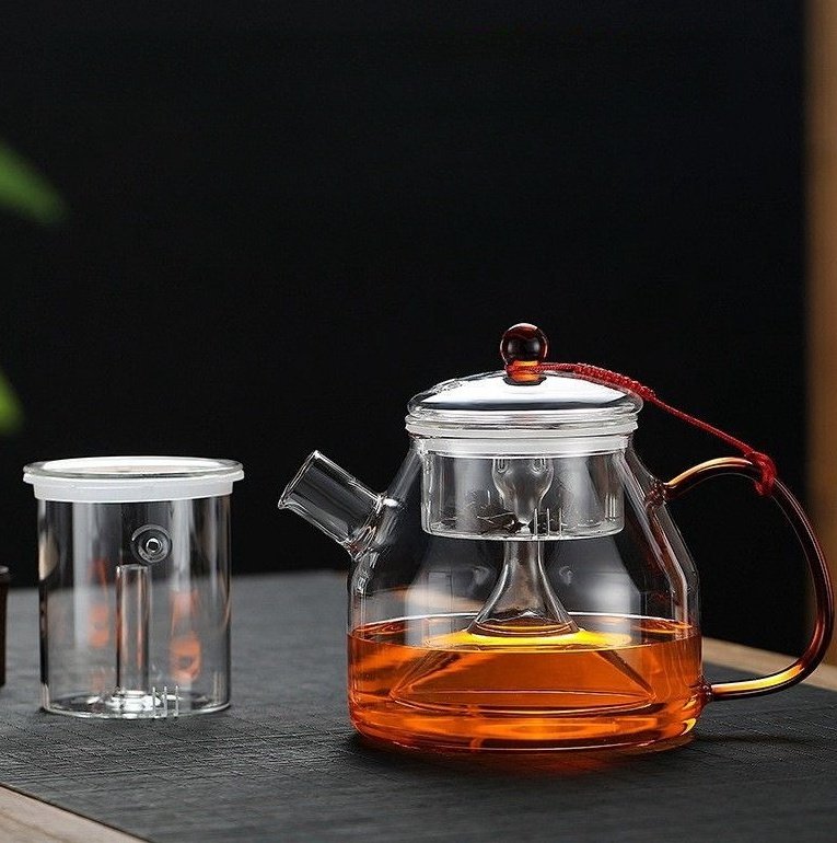 16.9 Fl Oz Small Modern Flip-able Glass Infuser Teapot With Side-handle 16.9 Fl Oz Small Modern Flip-able Glass Infuser Teapot With Side-handle