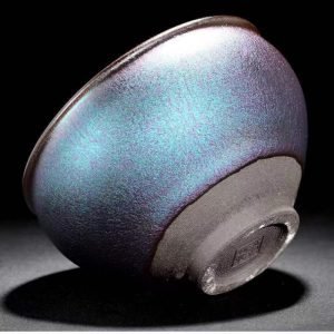 4.7 Fl Oz/140 Ml Crystal Blue Hare’s Fur Style Jian Zhan Ware Tea Cup