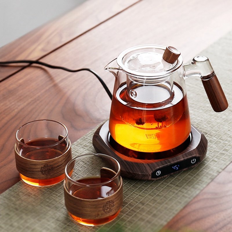 15.2 Fl Oz Wooden Handle Heat Resistant Glass Teapot With Removable Infuser 15.2 Fl Oz Wooden Handle Heat Resistant Glass Teapot With Removable Infuser