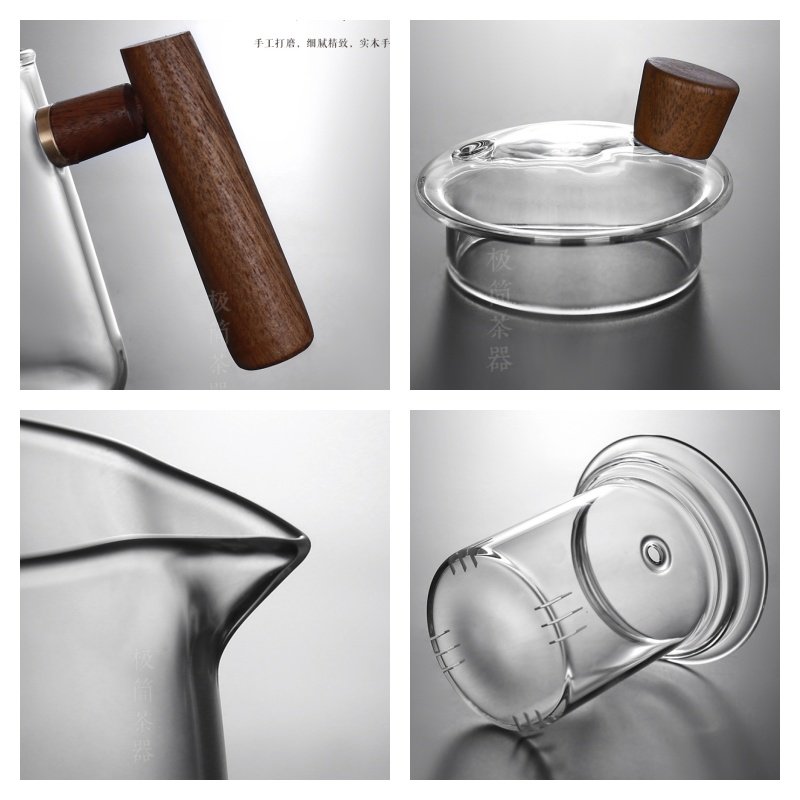 15.2 Fl Oz Wooden Handle Heat Resistant Glass Teapot With Removable Infuser 15.2 Fl Oz Wooden Handle Heat Resistant Glass Teapot With Removable Infuser