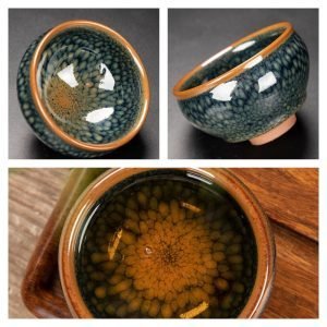 4.4 Fl Oz/130 Ml Cloisonné Fur Style Plum Jian Zhan Ware Teacups