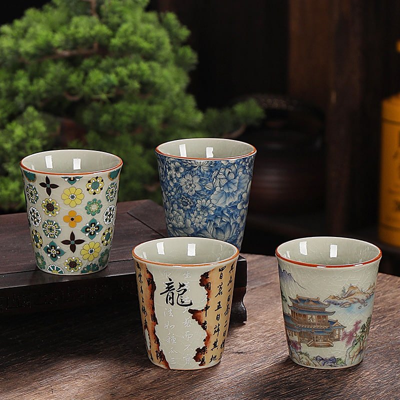 8.1 Fl Oz/240 Ml Blue And White Porcelain Antique Chinese Ceramic Tea Cups 8.1 Fl Oz/240 Ml Blue And White Porcelain Antique Chinese Ceramic Tea Cups