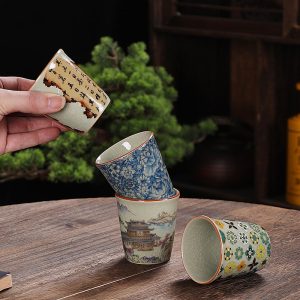 8.1 Fl Oz/240 Ml Blue And White Porcelain Antique Chinese Ceramic Tea Cups