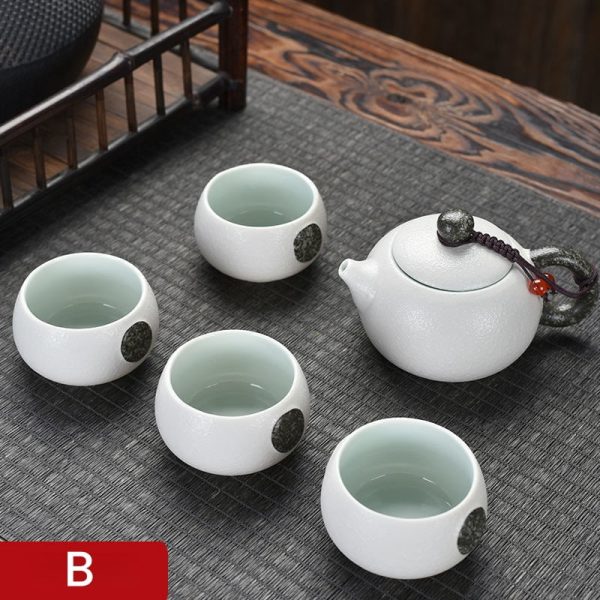 5.9 Fl Oz/175 Ml Small White Ceramic Chinese Teapot And Cup Set