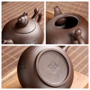8.1 Fl Oz-9.1 Fl Oz Antique Traditional Chinese Purple Clay Teapot