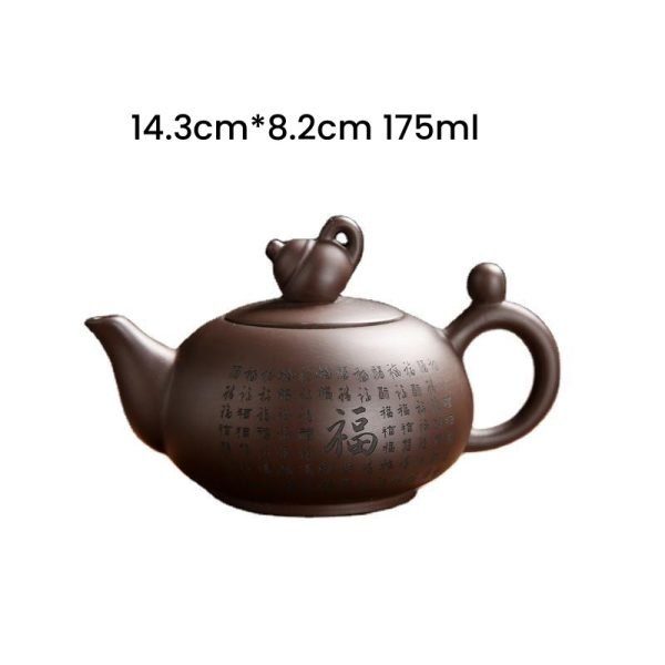 8.1 Fl Oz-9.1 Fl Oz Antique Traditional Chinese Purple Clay Teapot