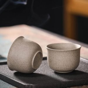 5.9 Fl Oz/175 Ml Small Rough Pottery Ancient Chinese Teapot And Cup Set