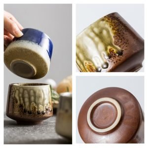 6.8 Fl Oz/200 Ml Blue And White Handmade Vintage Japanese Ceramic Tea Cups And Mugs