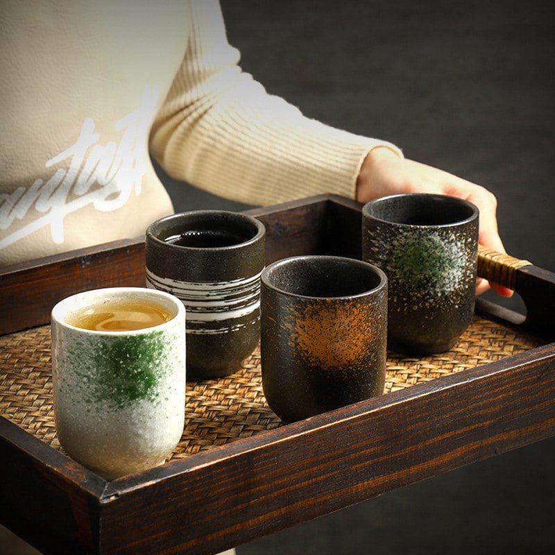 4.1 Fl Oz/120 Ml Japanese Style Wooden Tea Mugs Vintage 4.1 Fl Oz/120 Ml Japanese Style Wooden Tea Mugs Vintage