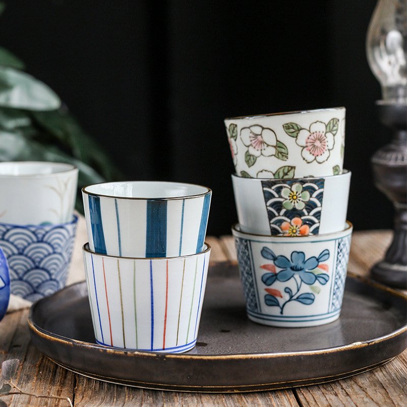 6.8 Fl Oz/200 Ml Blue And White Handmade Vintage Japanese Ceramic Tea Cups And Mugs 6.8 Fl Oz/200 Ml Blue And White Handmade Vintage Japanese Ceramic Tea Cups And Mugs