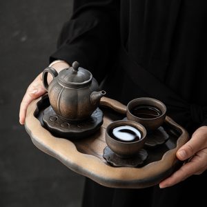 6.8 Fl Oz/200 Ml Pottery Antique Handmade Chinese Clay Teapot And Cup Set