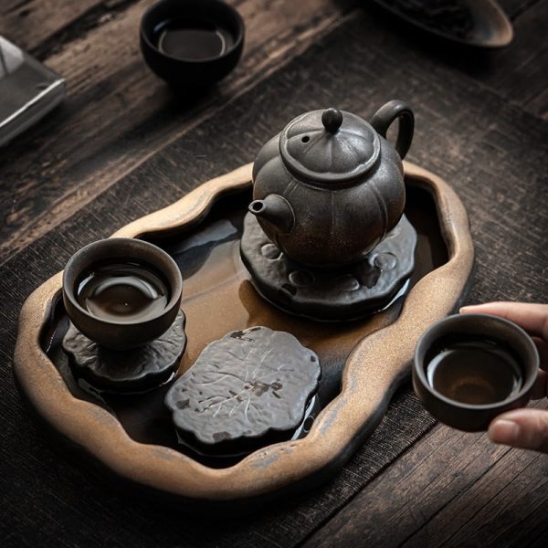 6.8 Fl Oz/200 Ml Pottery Antique Handmade Chinese Clay Teapot And Cup Set