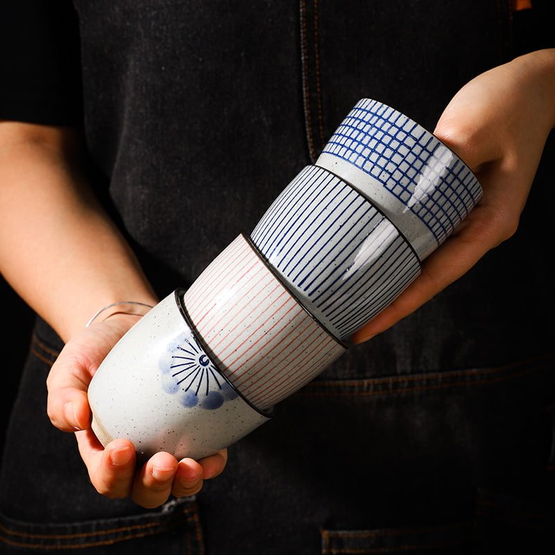 6.8 Fl Oz/200 Ml Blue And White Handmade Vintage Japanese Ceramic Tea Cups And Mugs 6.8 Fl Oz/200 Ml Blue And White Handmade Vintage Japanese Ceramic Tea Cups And Mugs