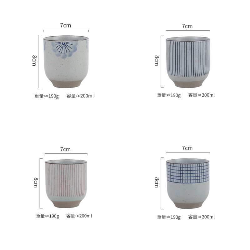 6.8 Fl Oz/200 Ml Blue And White Handmade Vintage Japanese Ceramic Tea Cups And Mugs 6.8 Fl Oz/200 Ml Blue And White Handmade Vintage Japanese Ceramic Tea Cups And Mugs