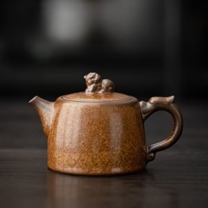 33.8 Fl Oz/1000 Ml Blue And Pink Flower Vintage Chinese Teapot With Bamboo Handle