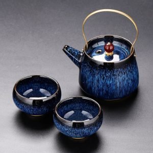 7.4 Fl Oz/220 Ml Traditional Blue Ancient Chinese Teapot And Cup Set