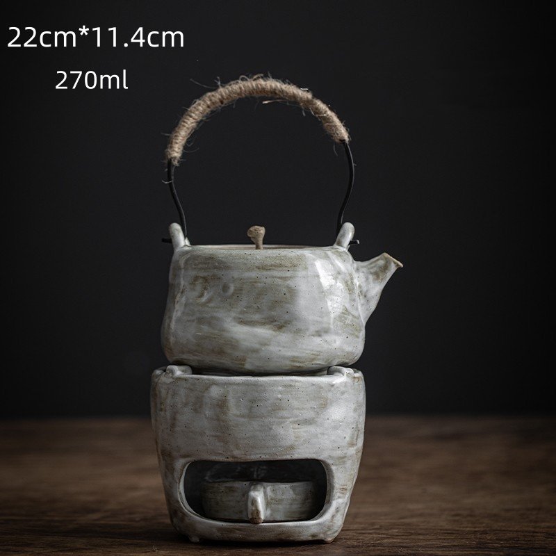 11.8 Fl Oz Black High Mountain Rough Pottery Teapot And Warmer 11.8 Fl Oz Black High Mountain Rough Pottery Teapot And Warmer