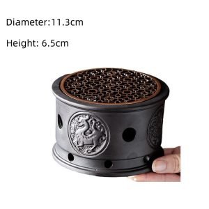 Black And Golden Modern Sleek Teapot Candle Warmer