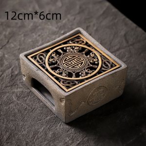 Black And Golden Modern Sleek Teapot Candle Warmer