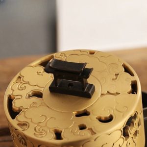 Auspicious Clouds Chinese Antique Brass Incense Burner