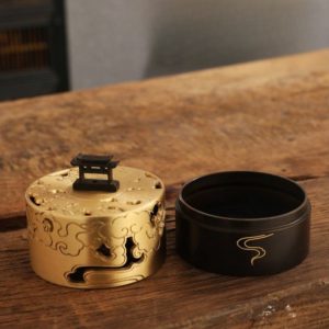 Auspicious Clouds Chinese Antique Brass Incense Burner