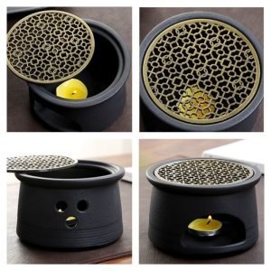 Heart Shaped Clear Glass Wax And Candle Warmer For Teapot