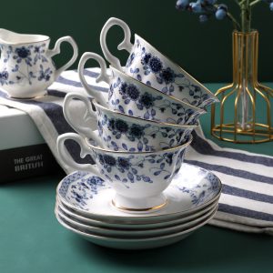 Luxurious And Royal Majestic Horse English Bone China Porcelain Tea Sets For Adults Vintage