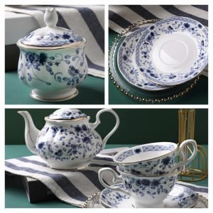 Luxurious And Royal Majestic Horse English Bone China Porcelain Tea Sets For Adults Vintage