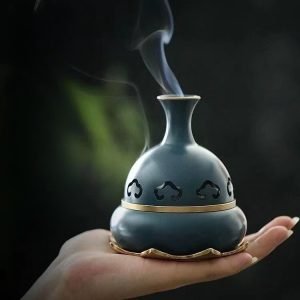 Temple Of Heaven Shaped Chinese Brass Incense Burner Antique