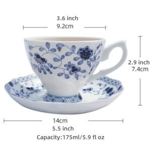 Simple Royal And Elegant Golden Rim Fine Bone China Vintage Tea Cup Set With Saucers