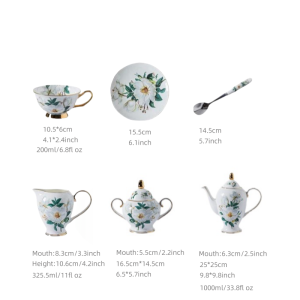 Blue Floral And Royal Elegance In Vintage And Bone China Porcelain Tea And Coffee Set For Adults