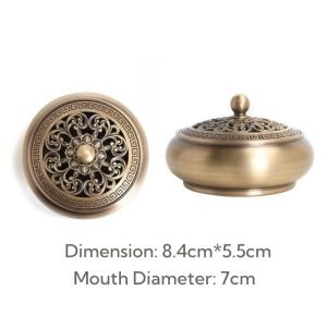 Hand-Carved Flower Antique Chinese Brass Incense Burner