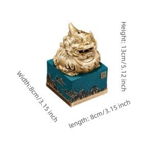 Chinese Foo Dog Antique Brass Incense Burner
