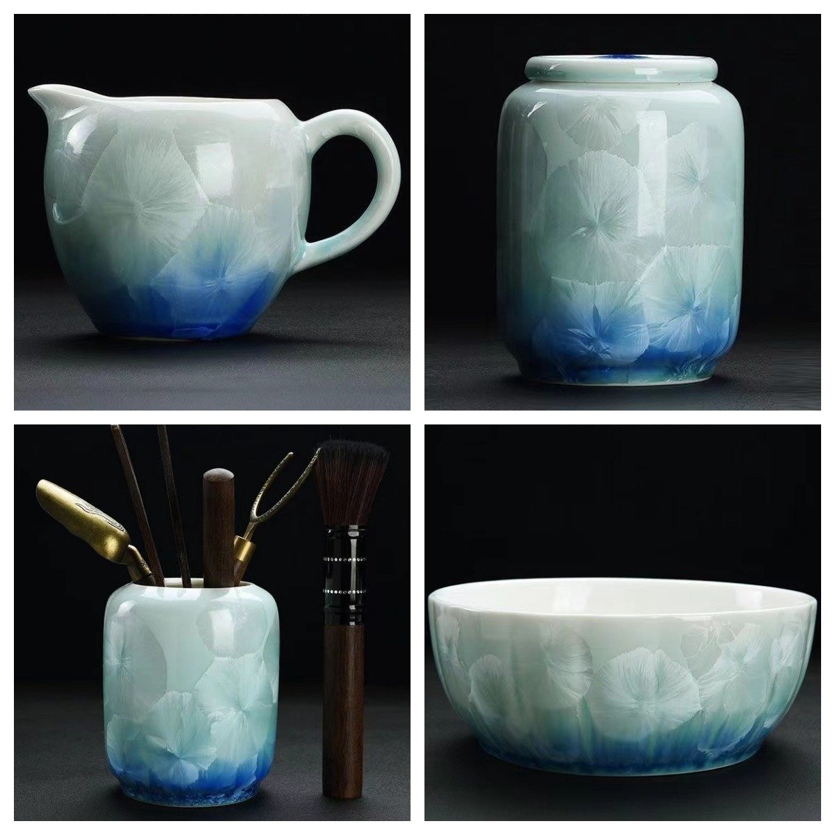 Crystal Glaze Porcelain Traditional Chinese Tea Ceremonial Set With Gift Box Crystal Glaze Porcelain Traditional Chinese Tea Ceremonial Set With Gift Box